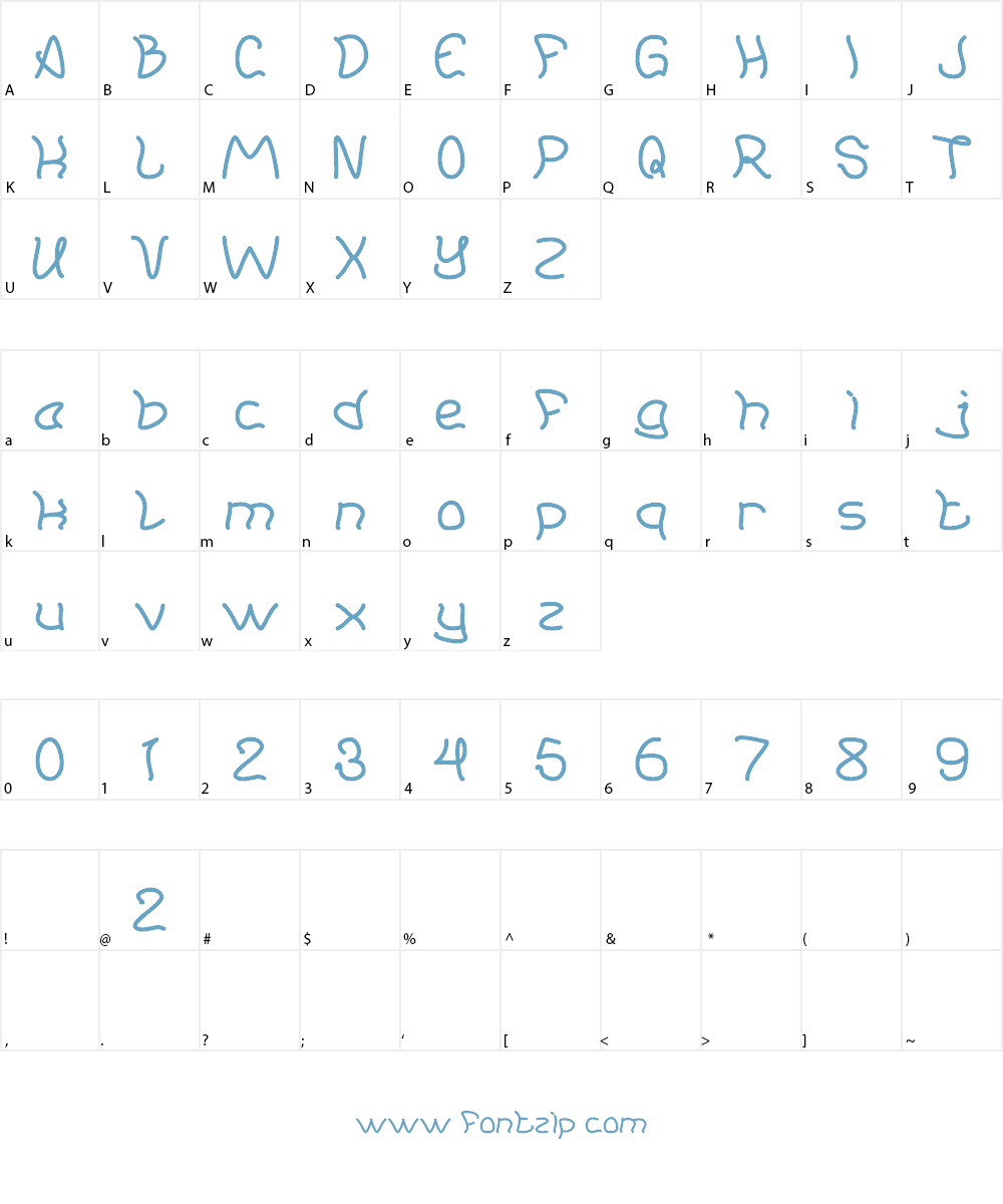 Young And Free Font Character